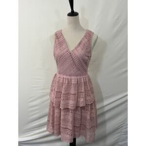 Entro Blush Pink Lace Tiered Dress – Size S – Excellent Condition